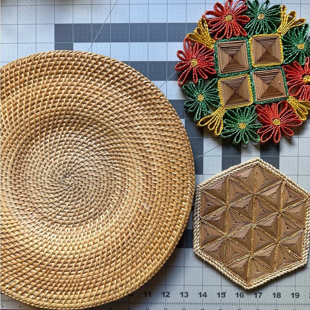 Hand Woven Trivets and Wall Decor Lot of 3